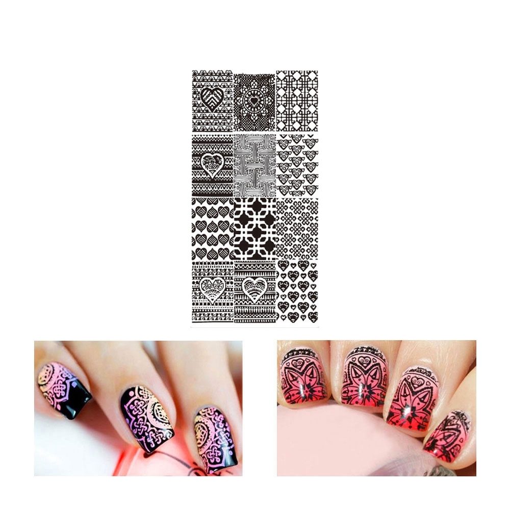 Image of Nail Art Nagelsticker Edelstahl Tattoo Schablone Nail Stamping Maniküre - Motiv 24 bei Apfelkiste.ch