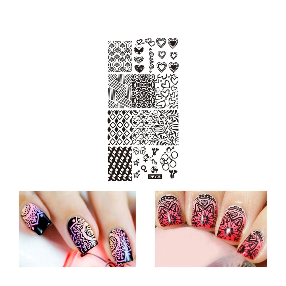 Image of Nail Art Nagelsticker Edelstahl Tattoo Schablone Nail Stamping Maniküre - Motiv 29 bei Apfelkiste.ch