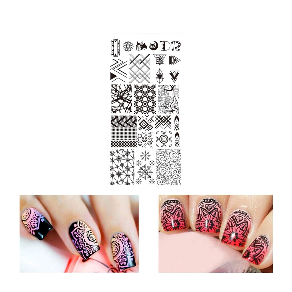 Image of Nail Art Nagelsticker Edelstahl Tattoo Schablone Nail Stamping Maniküre - Motiv 5 bei Apfelkiste.ch