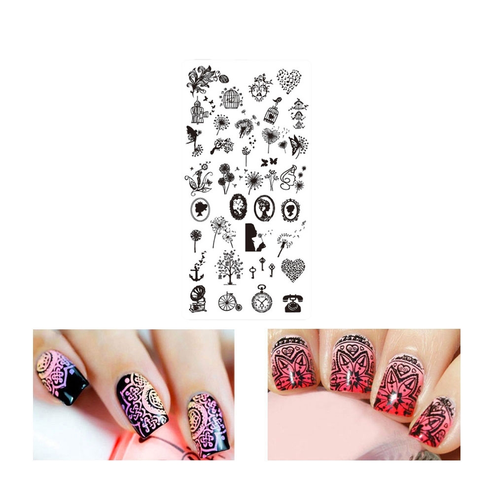 Image of Nail Art Nagelsticker Edelstahl Tattoo Schablone Nail Stamping Maniküre - Motiv 8 bei Apfelkiste.ch
