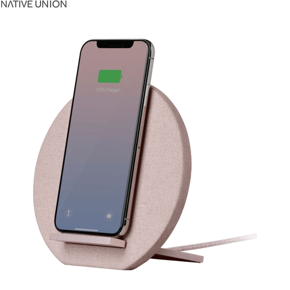 10W Qi Wireless Fast Charger Ladegerät mit Stoffbezug (DOCK-WL-FB-ROSE) - Roségold