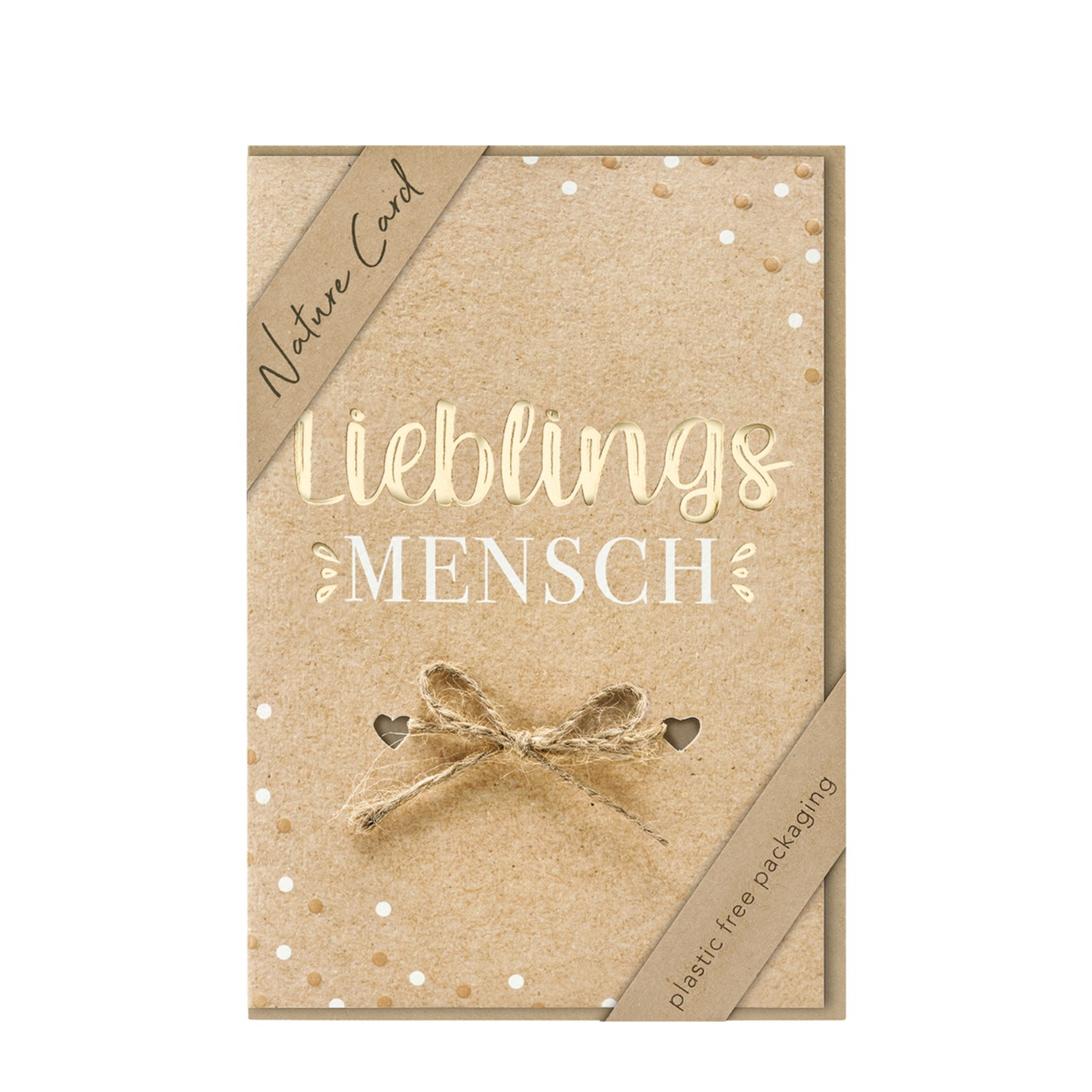Image of Nature Card Handmade - Glückwunschkarte Gruss Doppelkarte inkl. Umschlag (69-3028) - Lieblingsmensch bei Apfelkiste.ch