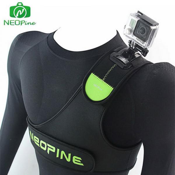 Neopren Schultergurt Brustgurt Halterung für GoPro - Schwarz