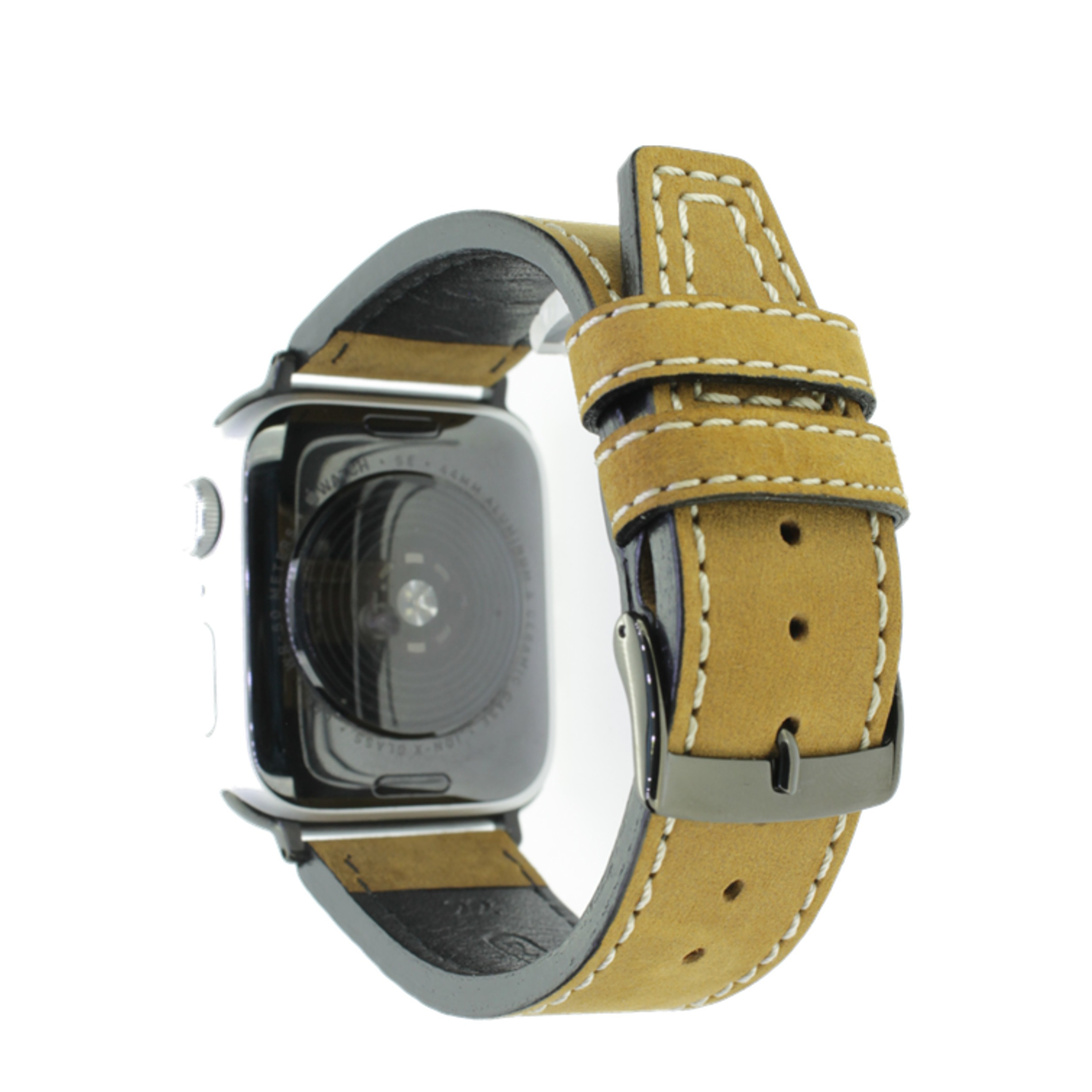 Image of Rhein Fils - Nevada Apple Watch (45/44/42 mm) Rindsleder Handgefertigtes Ersatz Armband (Gelenkumfang: 190 - 235mm) - Hellbraun bei Apfelkiste.ch