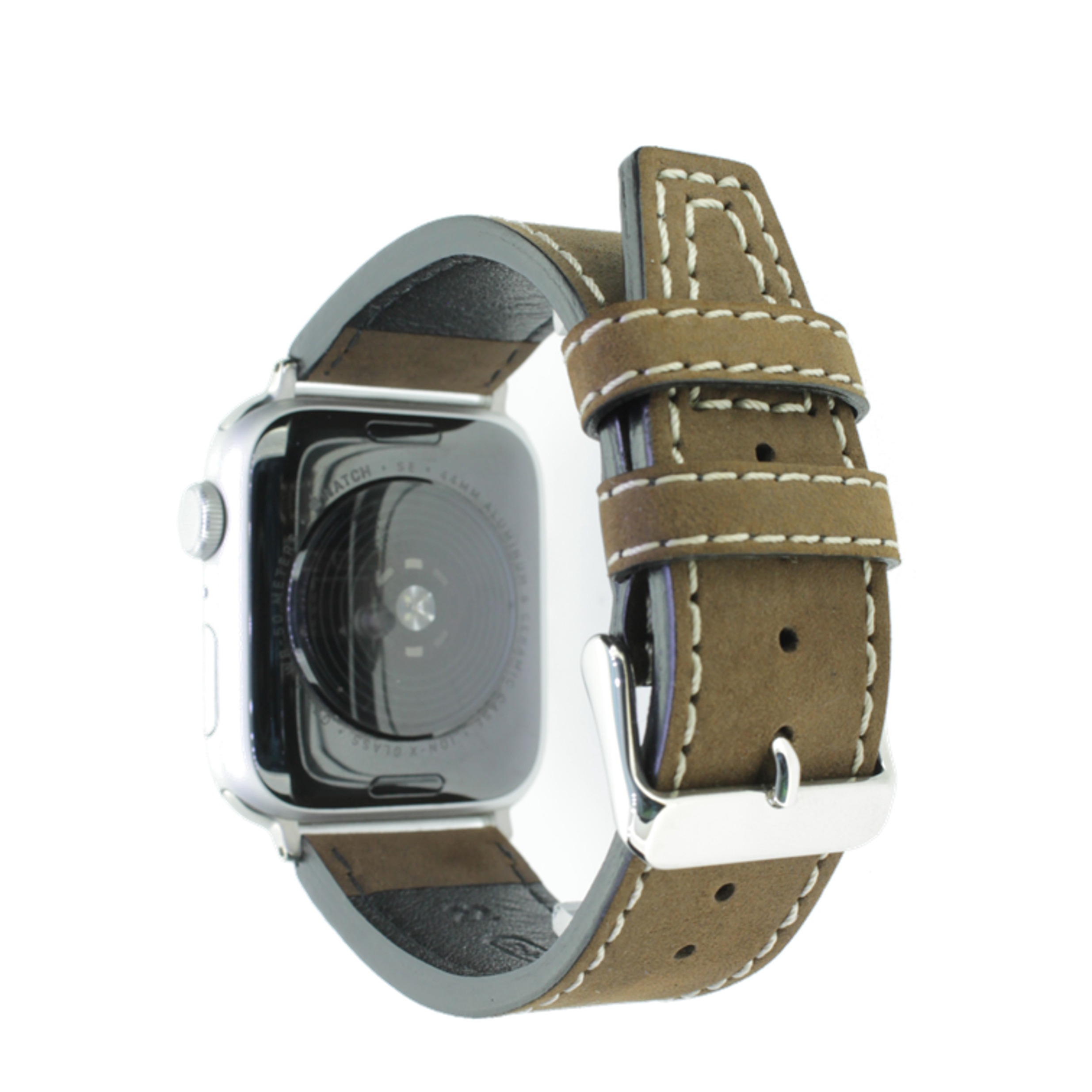 Image of Rhein Fils - Nevada Apple Watch (45/44/42 mm) Rindsleder Handgefertigtes Ersatz Armband (Gelenkumfang: 190 - 235mm) - Dunkelbraun bei Apfelkiste.ch