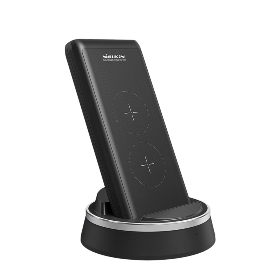 Image of Nillkin - (10W) 10000mAh Qi Wireless Ladegerät PD Fast Charge USB C Power Bank mit Power Delivery + Dock Station - Schwarz bei Apfelkiste.ch