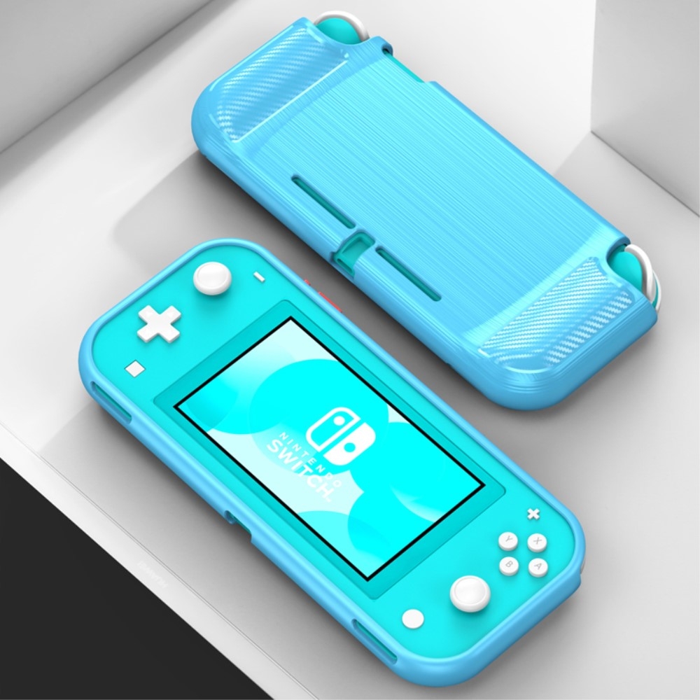 Image of Nintendo Switch Lite Silikon Gummi Case Schutzhülle im Carbon Look - Blau bei Apfelkiste.ch