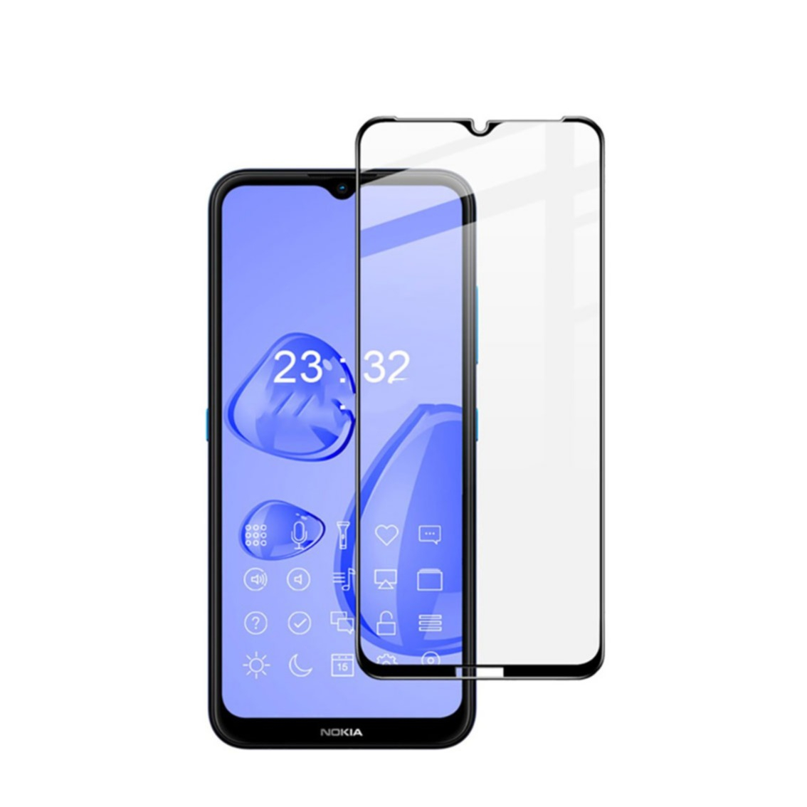 Image of IMAK - Nokia G20 / G10 / 1.4 / 2.4 / 5.3 Full-Screen Vollbild Glas Display Schutz mit Rahmen 0.3mm - Schwarz bei Apfelkiste.ch