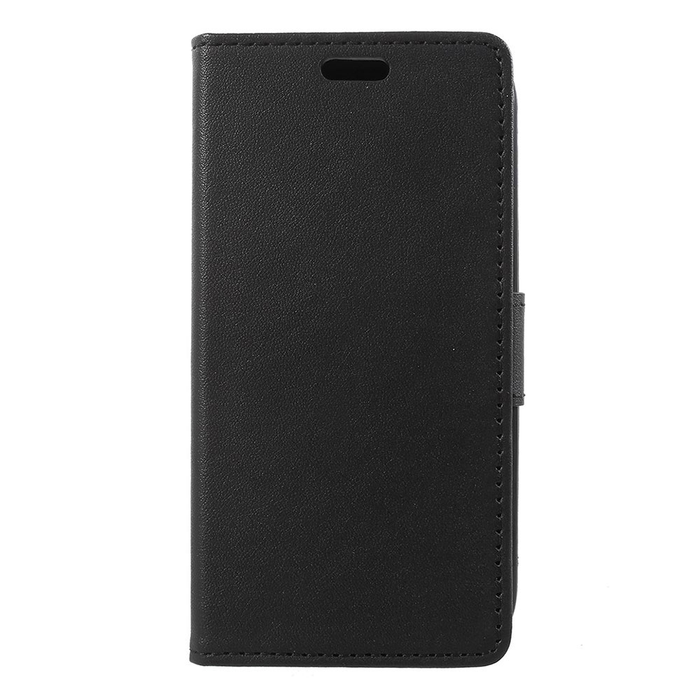 Nokia 1 Leder Tasche Flip Cover mit Kartenfächer - Schwarz