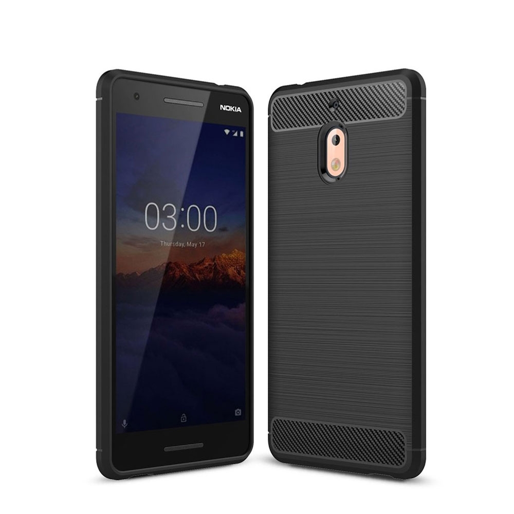Image of Nokia 2.1 Gummi Case Schutzhülle im Carbon Look - Schwarz bei Apfelkiste.ch