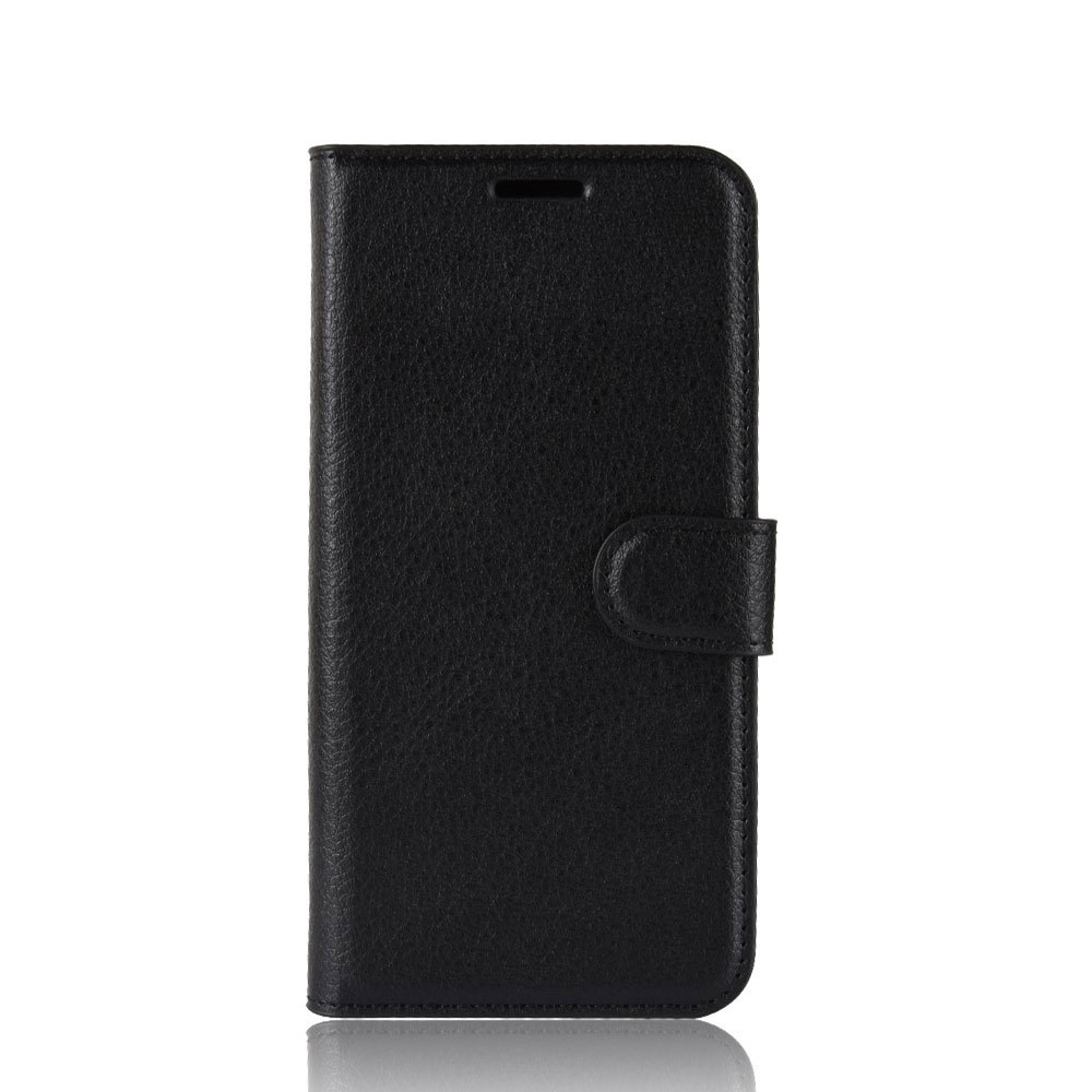 Image of Nokia 2.3 Leder Tasche Flip Cover Litchi Look - Schwarz bei Apfelkiste.ch