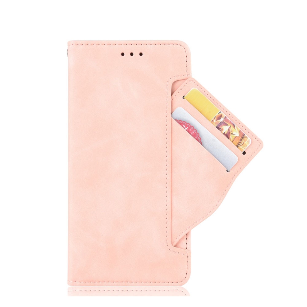 Image of Nokia 2.4 Leder Tasche Flip Cover im Retro Look mit Kartenfächer - Rosa bei Apfelkiste.ch