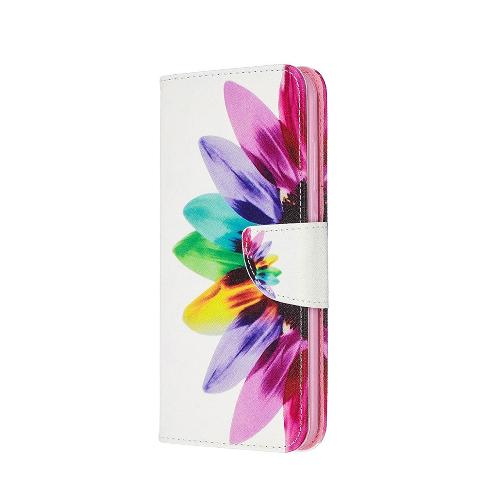 Image of Nokia 3.2 Leder Tasche mit Kartenfächern - Sonnenblume bei Apfelkiste.ch