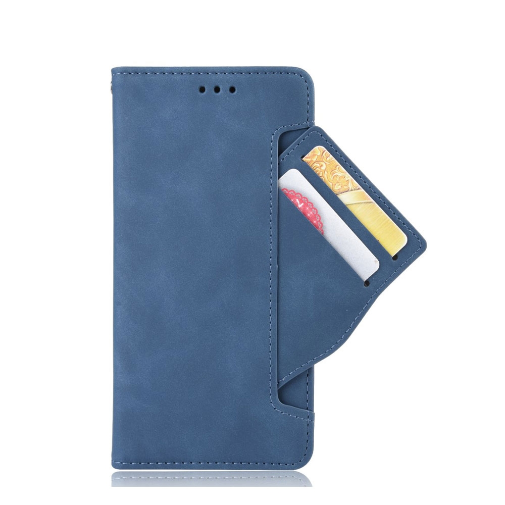 Image of Nokia 3.4 Leder Tasche Flip Cover im Retro Look mit Kartenfächer - Blau bei Apfelkiste.ch