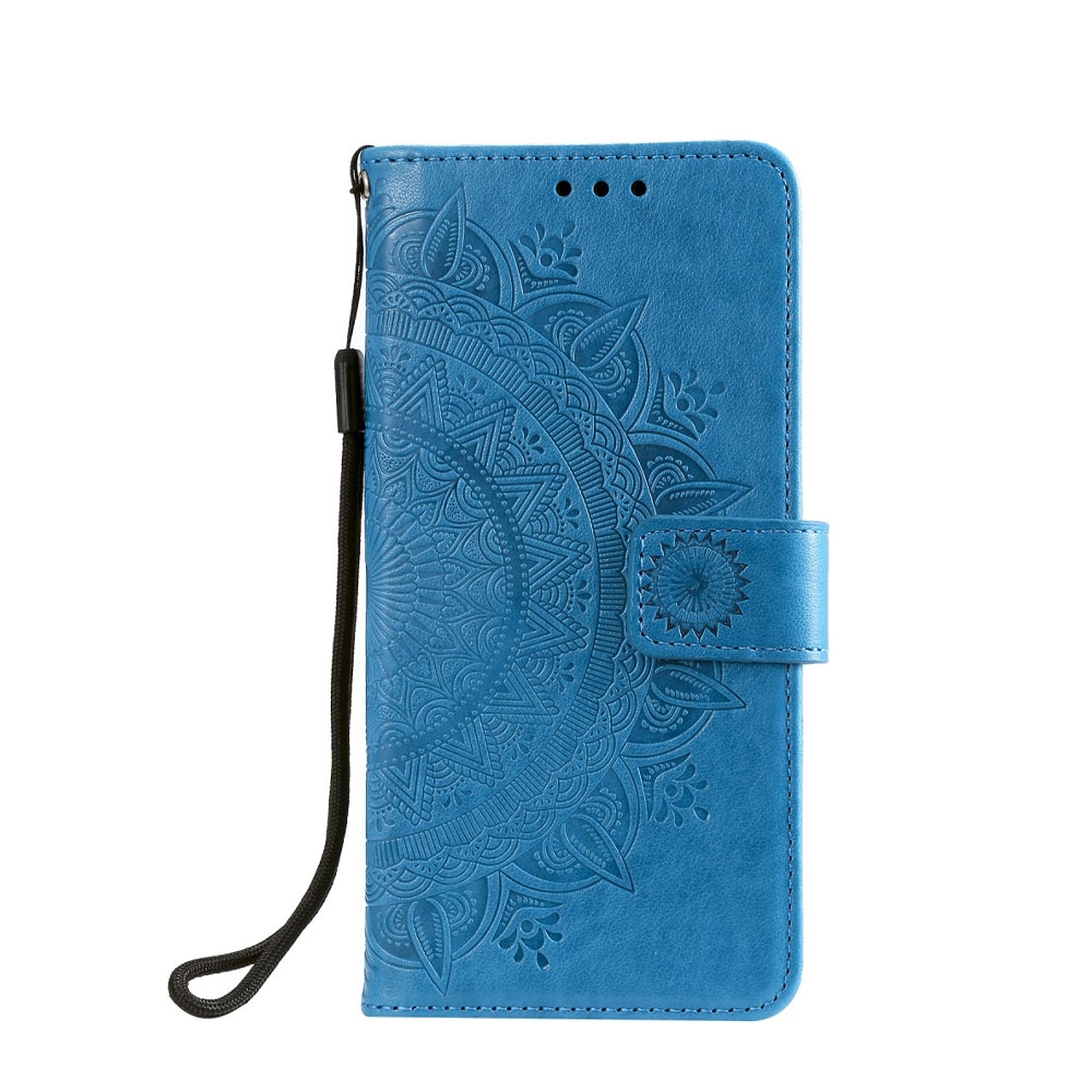 Image of Nokia 3.4 Leder Tasche Wallet - Mandala Flowers - Blau bei Apfelkiste.ch