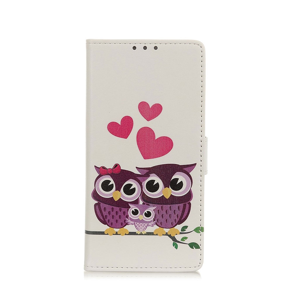 Image of Nokia 3.4 Leder Tasche - Eulenfamilie bei Apfelkiste.ch