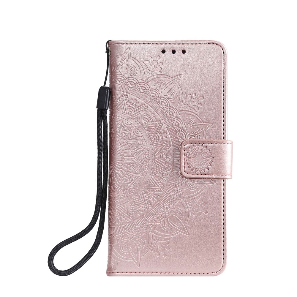 Image of Nokia 5.3 Leder Tasche Wallet - Mandala Flowers - Roségold bei Apfelkiste.ch