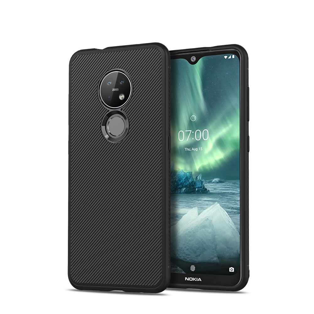 Image of Nokia 6.2 / Nokia 7.2 Schutzhülle Gummi Grip Case Slim Design - Schwarz bei Apfelkiste.ch
