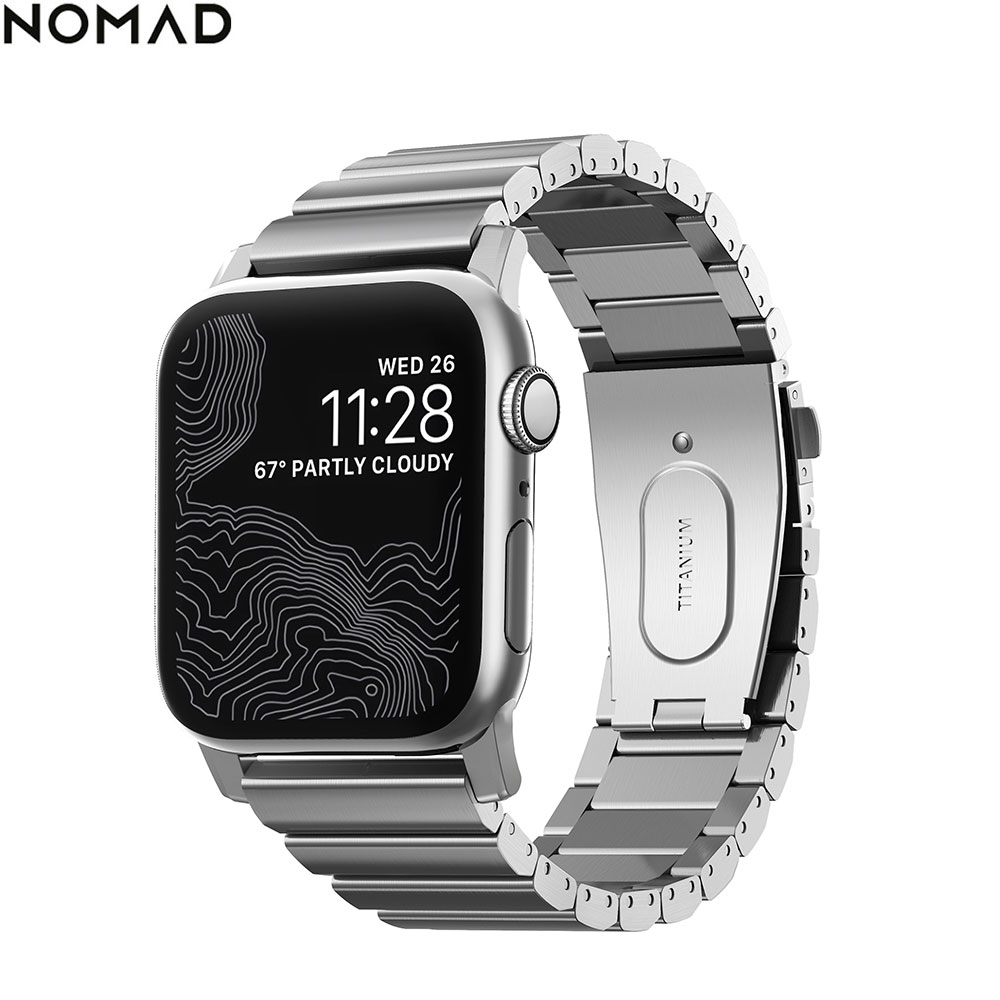 Apple Watch (42 mm / 44 mm) Titan Armband Titanium Band (NM1A44S000) - Silber