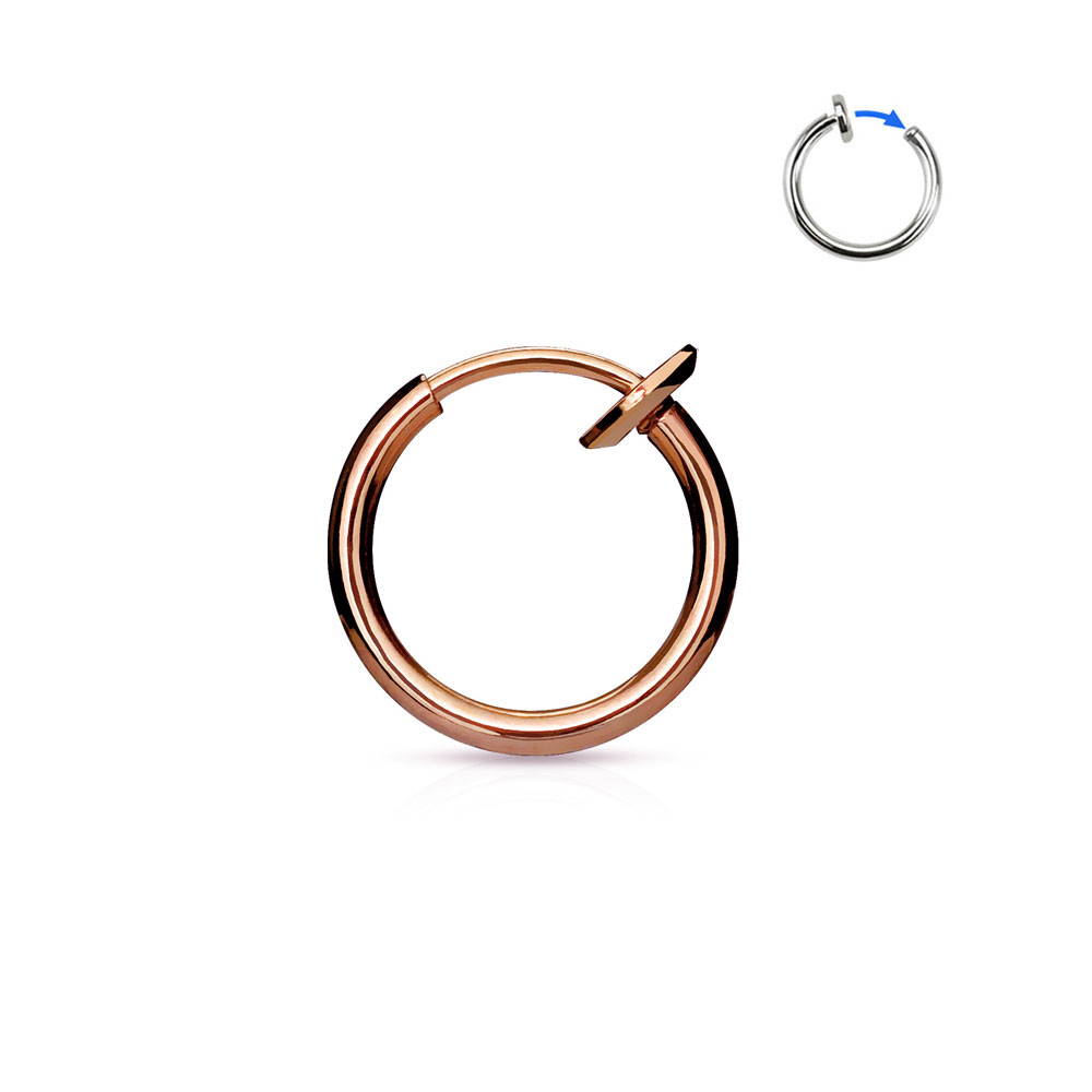 Image of (Ø10mm) Fake Septum / Helix 316L Edelstahl Fake Mehrzweck Piercing Ring - Roségold bei Apfelkiste.ch