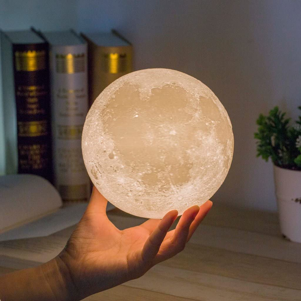 Ø15cm) 3D LED Mond Lampe Nachtlicht Deko Beleuchtung