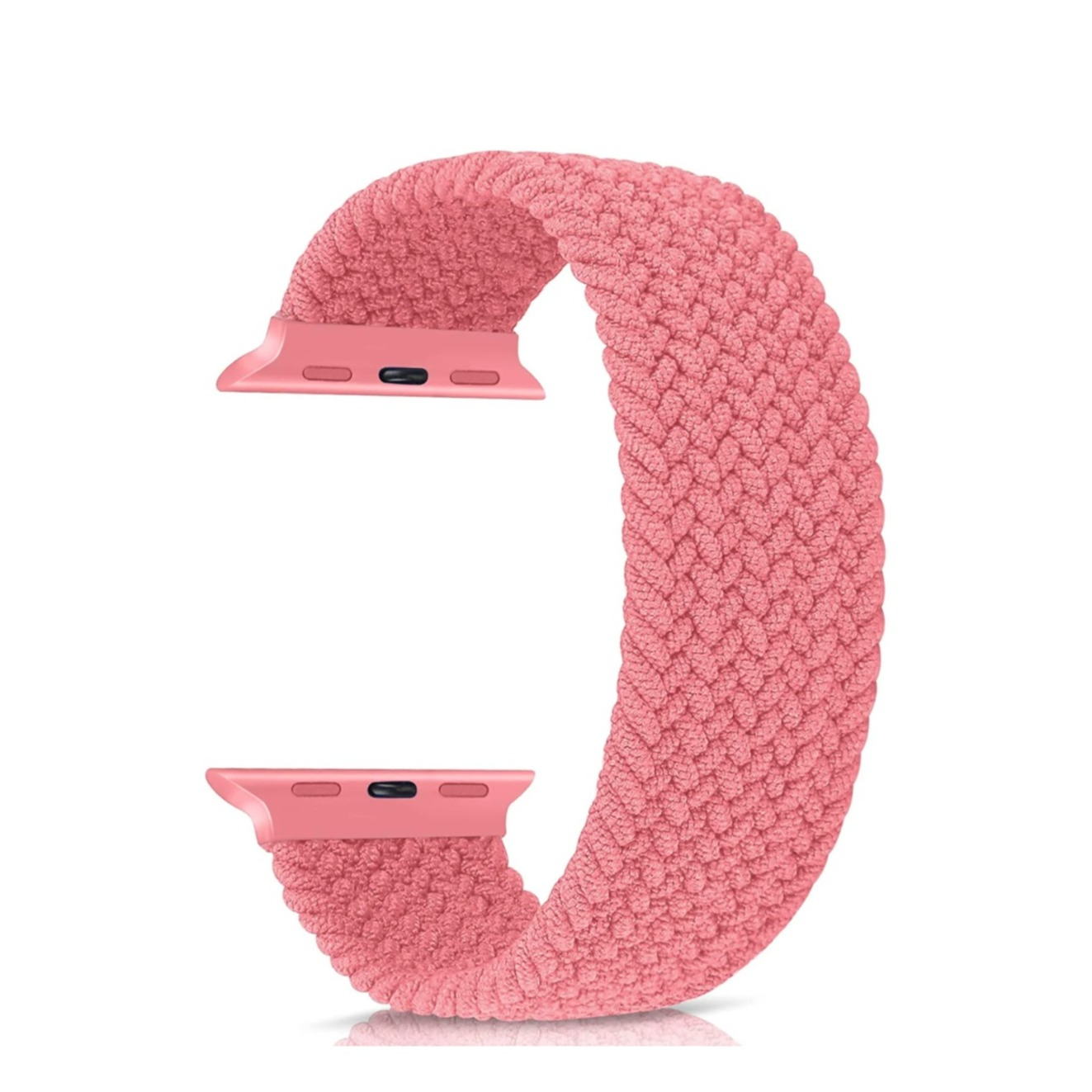 Image of (Gr. L) Changee - Apple Watch (41/40/38 mm) Elastisches Geflochtenes Nylon Gummi Armband (Gelenkumfang 175 - 215mm) - Rosa bei Apfelkiste.ch