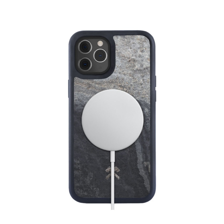 Image of Woodcessories - iPhone 12 / iPhone 12 Pro MagSafe Hülle Stone Edition EcoBump (STO073) - Camo Gray bei Apfelkiste.ch