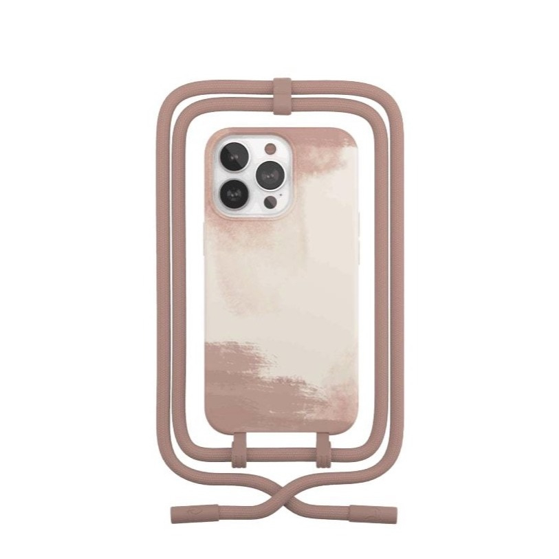 Image of Woodcessories - iPhone 13 Pro Max Change Necklace BioCase Antimikrobielle Schutzhülle Vegan Biologisch Abbaubar + Handykette (CHA112) - Clay Red bei Apfelkiste.ch