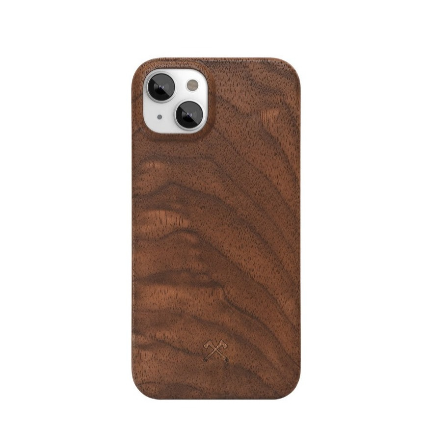 Image of Woodcessories - iPhone 13 EcoCase Slim Echt Holz Hülle Walnuss FSC Zertifiziert (ECO524) - Dunkelbraun bei Apfelkiste.ch