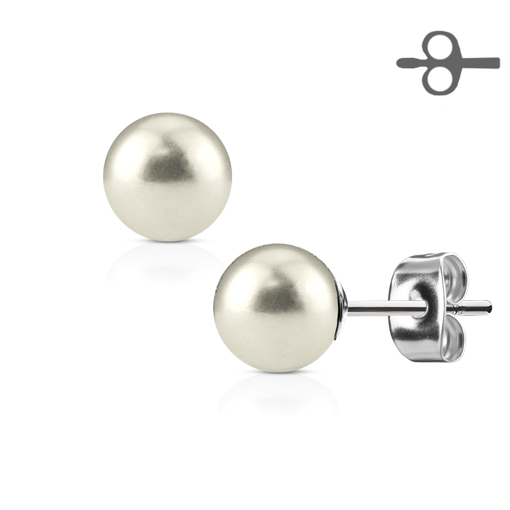 Image of Damen Ohrringe Ohrstecker mit Perle - Silber bei Apfelkiste.ch