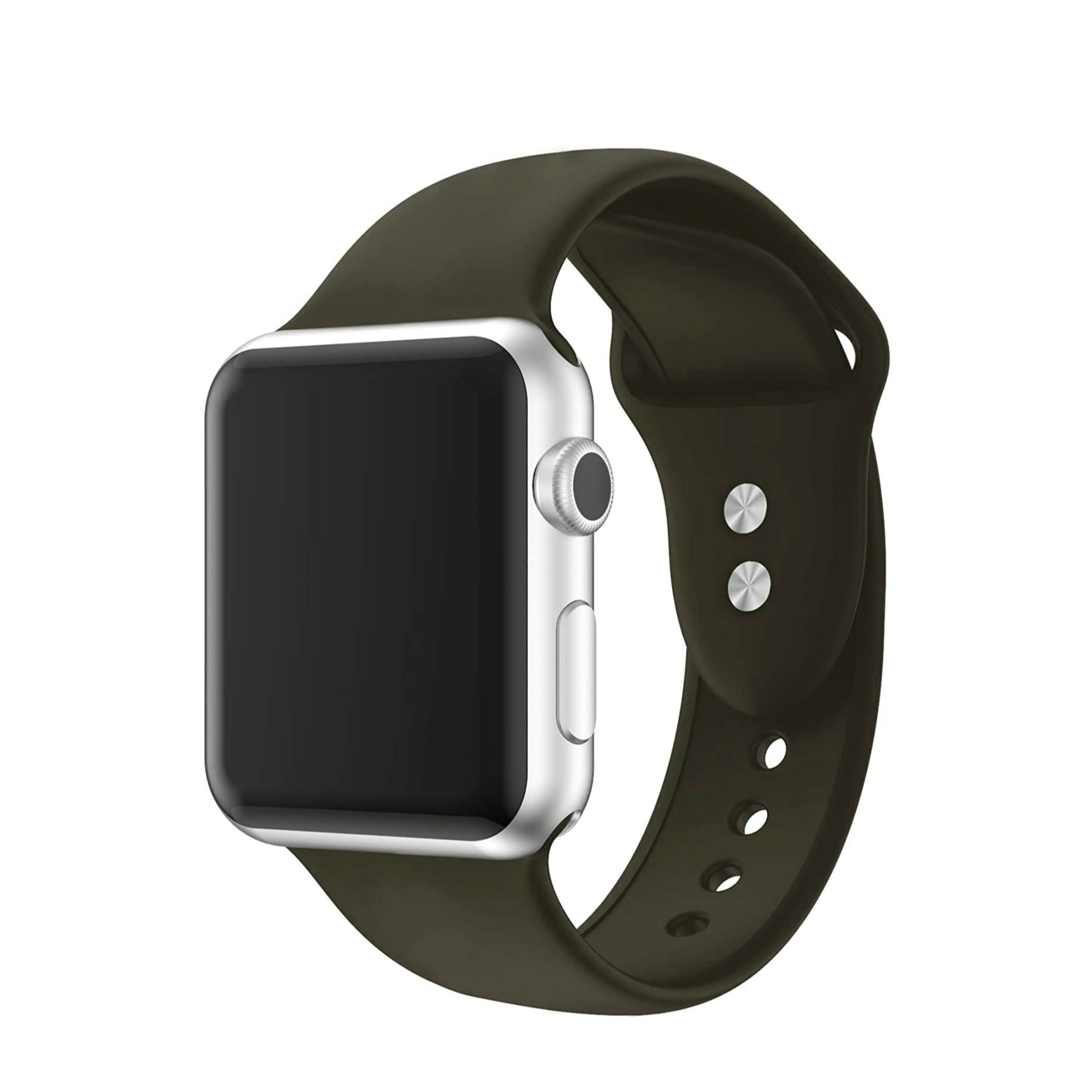 Image of Changee - Apple Watch (45/44/42 mm) Silikon Sport Armband mit Doppelverschluss (Gelenkumfang: 175-205mm) - Dunkelgrün bei Apfelkiste.ch