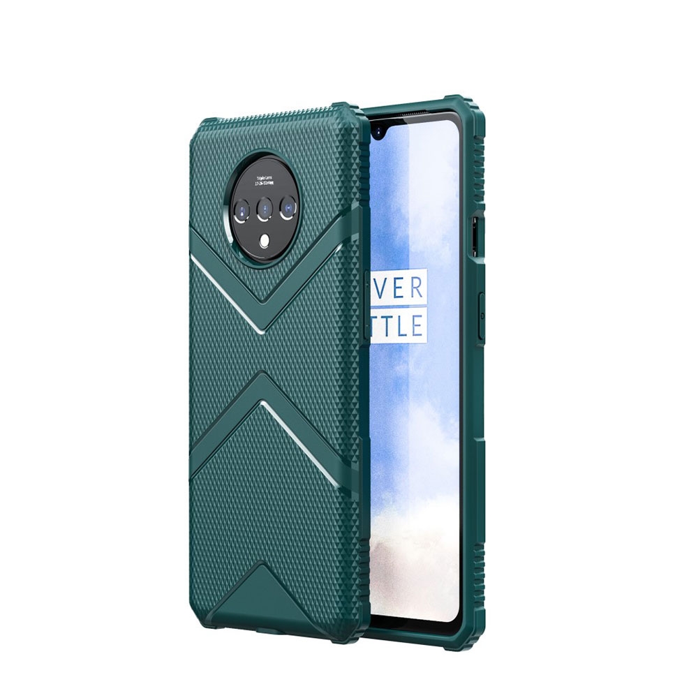Image of OnePlus 7T Gummi Schutzhülle Grip Case mit Air Cushion Fallschutz - Grün bei Apfelkiste.ch