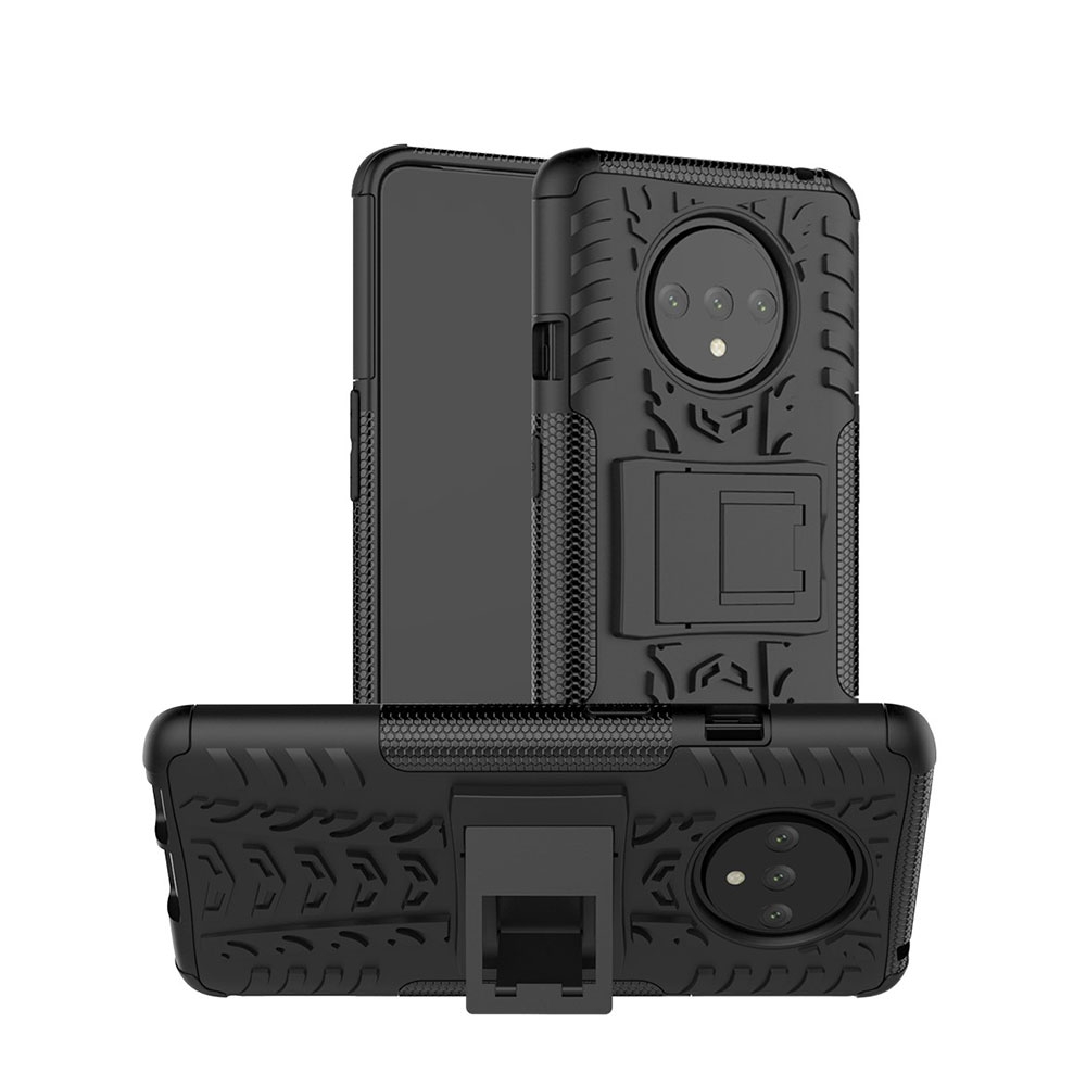 Image of OnePlus 7T Hybrid 2in1 Gummi Case Hülle mit Aufsteller - Schwarz bei Apfelkiste.ch