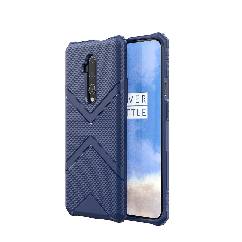 Image of OnePlus 7T Pro Gummi Schutzhülle Grip Case mit Air Cushion Fallschutz - Blau bei Apfelkiste.ch