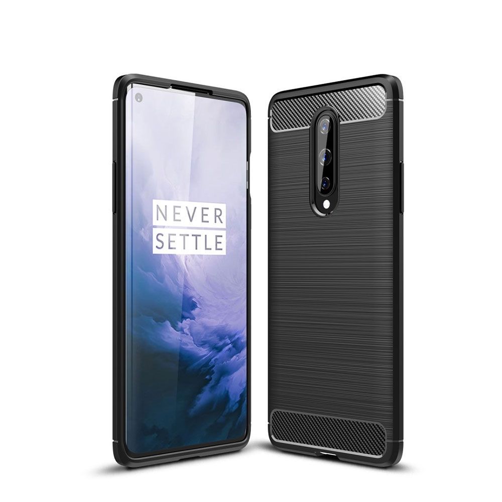 Image of OnePlus 8 Gummi Case Schutzhülle im Carbon Look - Schwarz bei Apfelkiste.ch