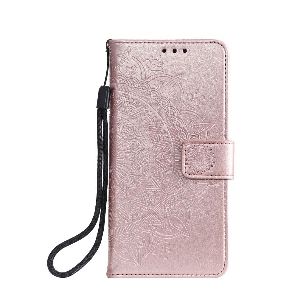 Image of OnePlus 8 Pro Leder Tasche Wallet - Mandala Flowers - Roségold bei Apfelkiste.ch