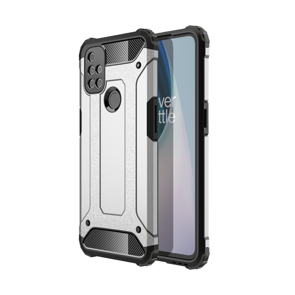 Image of OnePlus Nord N10 5G Outdoor Hybrid Hardcase Hülle - Silber / Schwarz bei Apfelkiste.ch