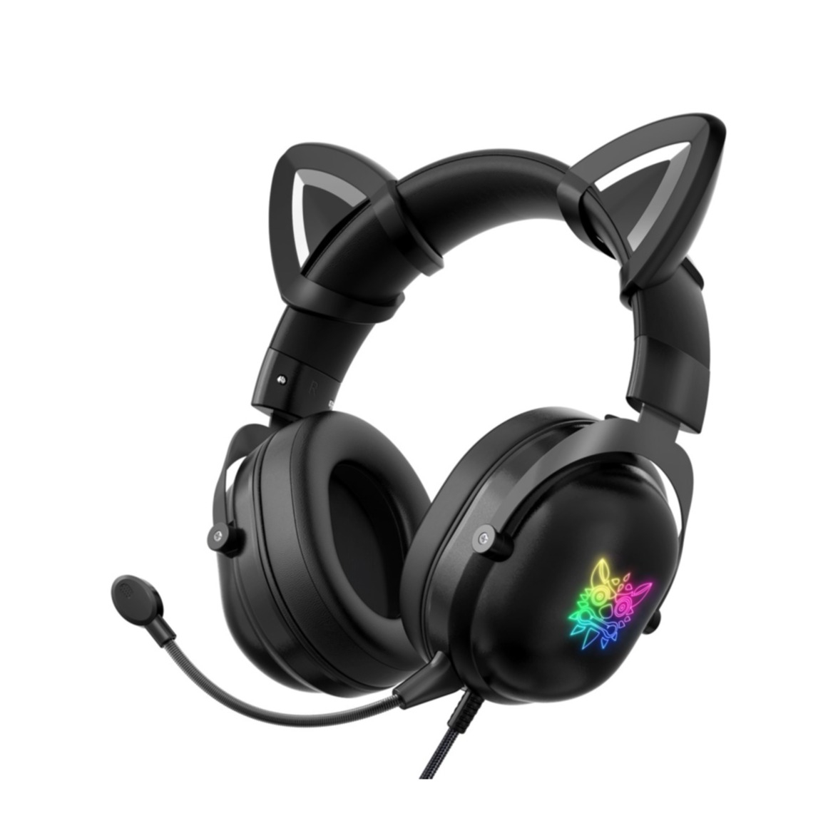 Image of Onikuma - X11 Gaming USB Kopfhörer Over-Ear LED Stereo Headset mit Mikrofon + 3.5mm Klinken Anschluss - Schwarz bei Apfelkiste.ch