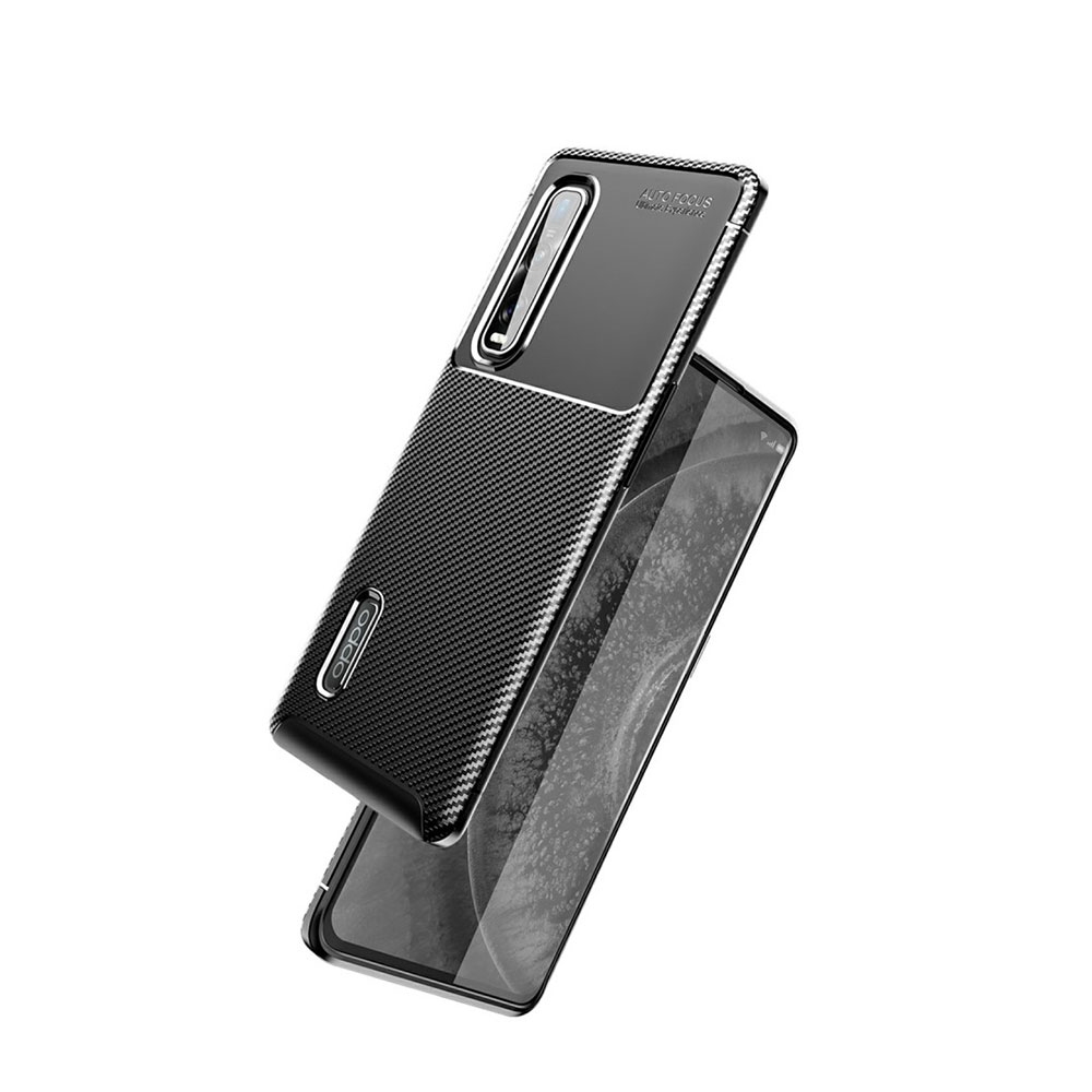 Image of Oppo Find X2 Pro Gummi Case Schutzhülle im Carbon Look - Schwarz (Matt) bei Apfelkiste.ch