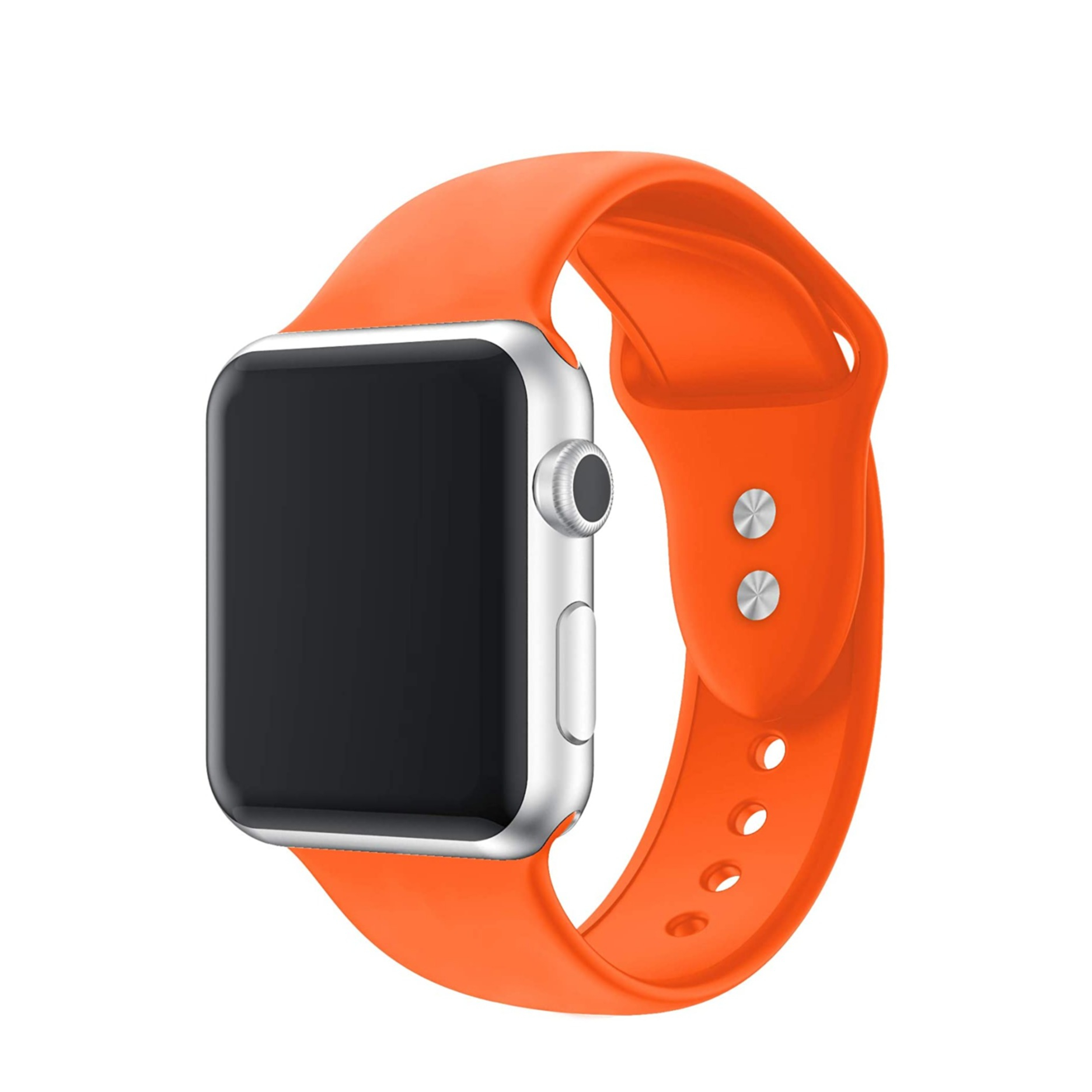 Image of Changee - Apple Watch (41/40/38 mm) Silikon Sport Armband mit Doppelverschluss (Gelenkumfang: 160-195mm) - Orange bei Apfelkiste.ch
