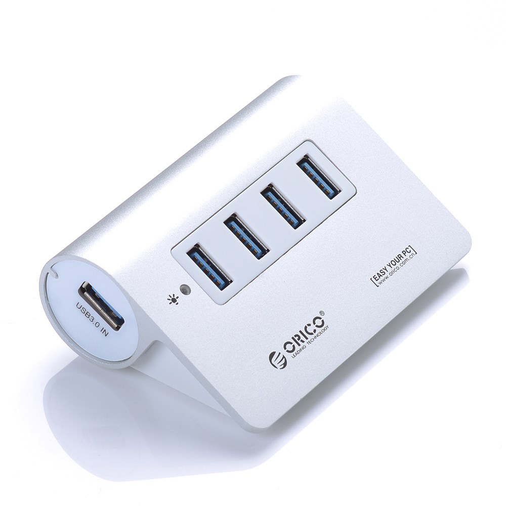 Image of Orico - 4-fach USB 3.0 Hub Port Aluminium - Silber bei Apfelkiste.ch