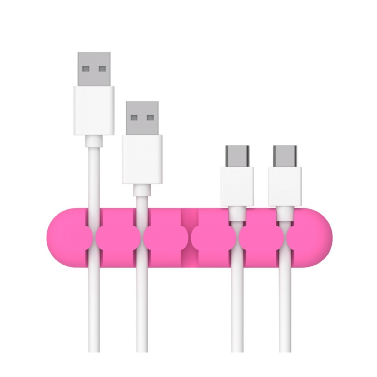 Image of Orico - 5-fach Vielzweck Silikon Kabel Halter / Klemme - Pink bei Apfelkiste.ch