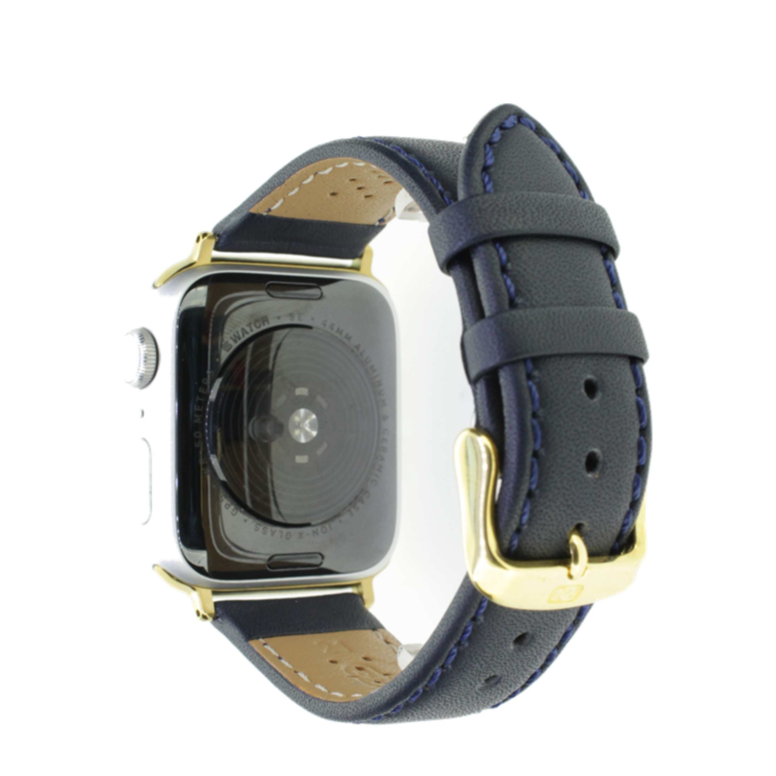 Image of Rhein Fils - Oregon Apple Watch (45/44/42 mm) Sattelleder Handgefertigtes Ersatz Armband (Gelenkumfang: 190 - 235mm) - Dunkelblau bei Apfelkiste.ch