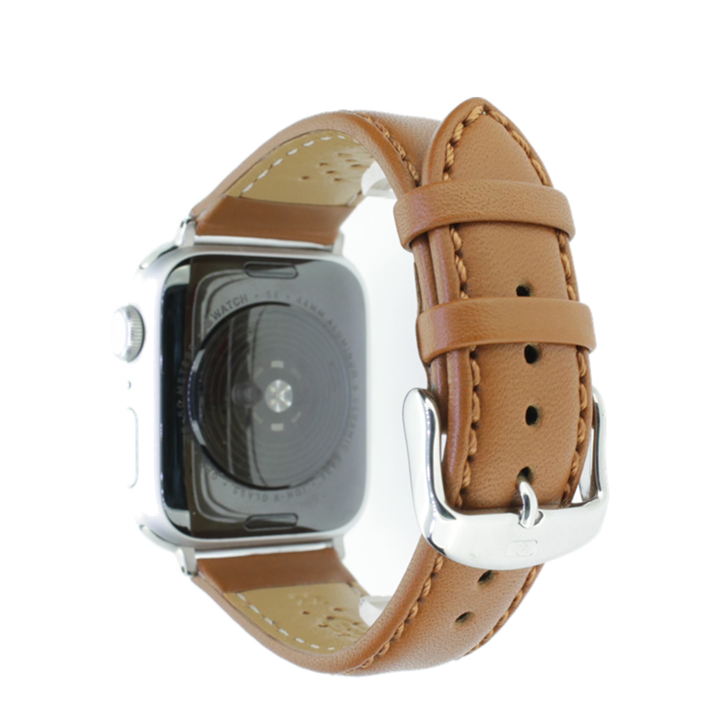 Image of Rhein Fils - Oregon Apple Watch (45/44/42 mm) Sattelleder Handgefertigtes Ersatz Armband (Gelenkumfang: 190 - 235mm) - Hellbraun bei Apfelkiste.ch