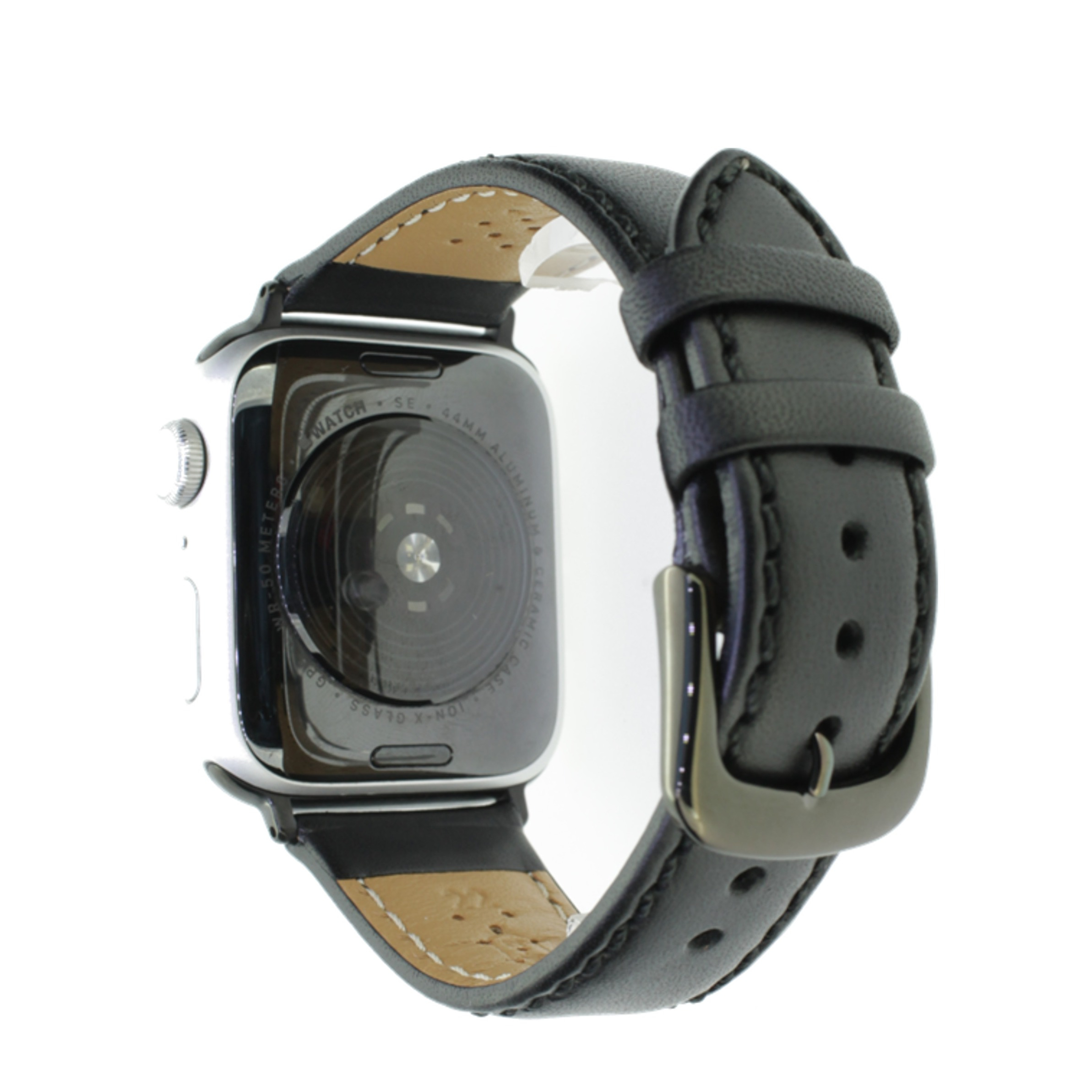 Image of Rhein Fils - Oregon Apple Watch (45/44/42 mm) Sattelleder Handgefertigtes Ersatz Armband (Gelenkumfang: 190 - 235mm) - Schwarz bei Apfelkiste.ch