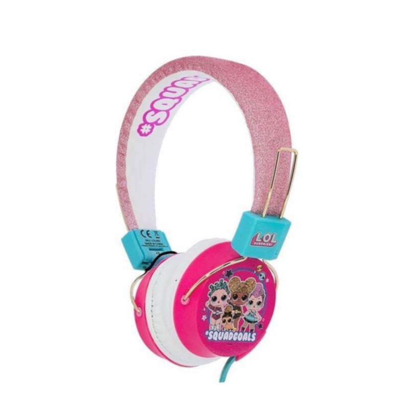 Image of OTL Technologies - LOL Faltbarer Kinder Kopfhörer On-Ear 85dB Begrenzte Lautstärke (LOL680) Grössenverstellbar - Glitzer Pink / Türkis bei Apfelkiste.ch