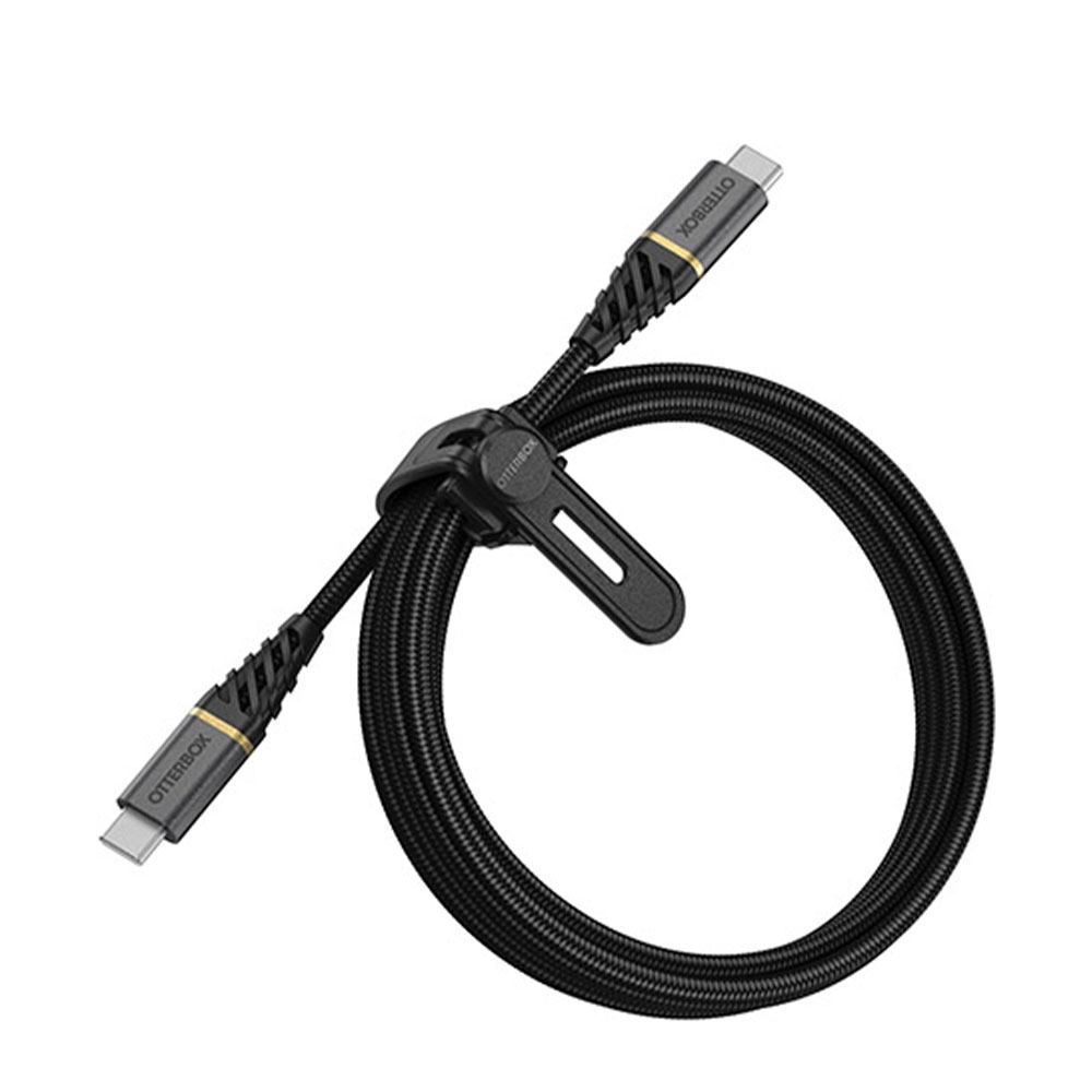 Image of Otterbox - (2m / 60W) Premium Robustes USB C auf USB C Nylon Schnellladekabel Datenkabel Power Delivery (78-52678) - Glamour Black bei Apfelkiste.ch