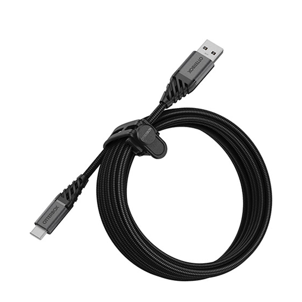 Image of Otterbox - (3m / 3A) Premium Robustes USB A auf USB C Nylon Schnellladekabel Datenkabel Power Delivery (78-52666) - Dark Ash Black bei Apfelkiste.ch