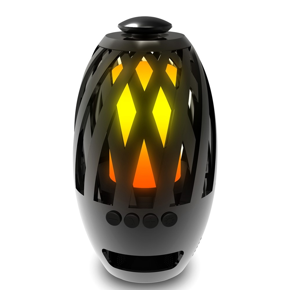 Image of Flames Bluetooth Lautsprecher mit 96 LEDs Flammenlampe mit Feuereffekt - Schwarz bei Apfelkiste.ch