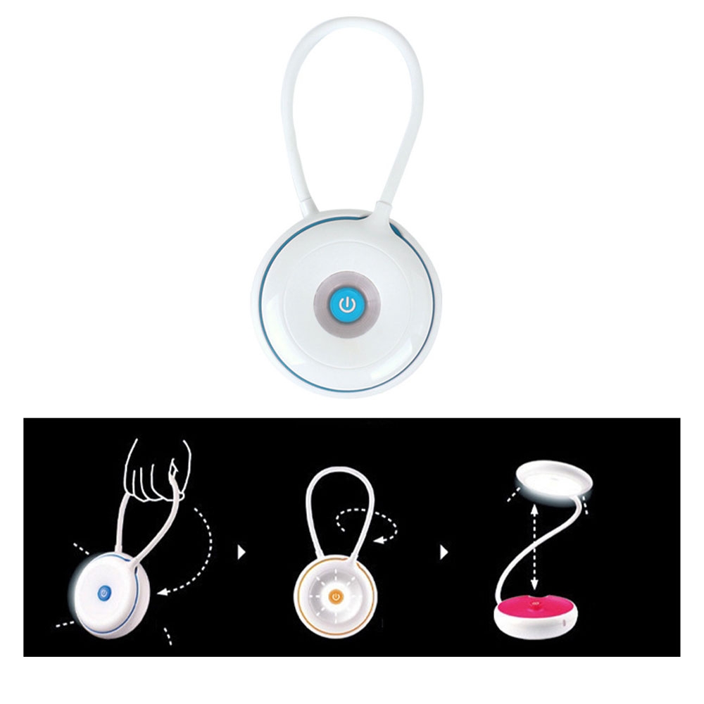 Outdoor LED Camping Zelt Lampe USB Tischlampe Verstellbarer Schwanenhals - Weiss / Blau